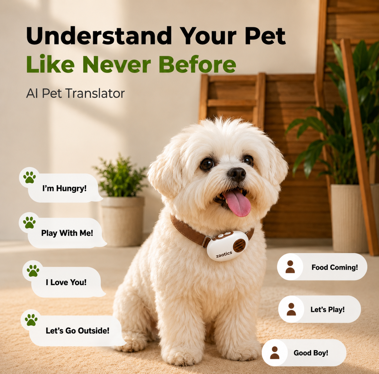 ZAOTICS™ AI Pet Communicator Collar.